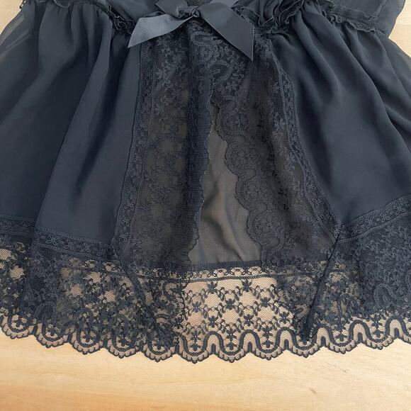In bloom by Jonquil black baby doll camisole sheer lace with bow size medium - Picture 3 of 8